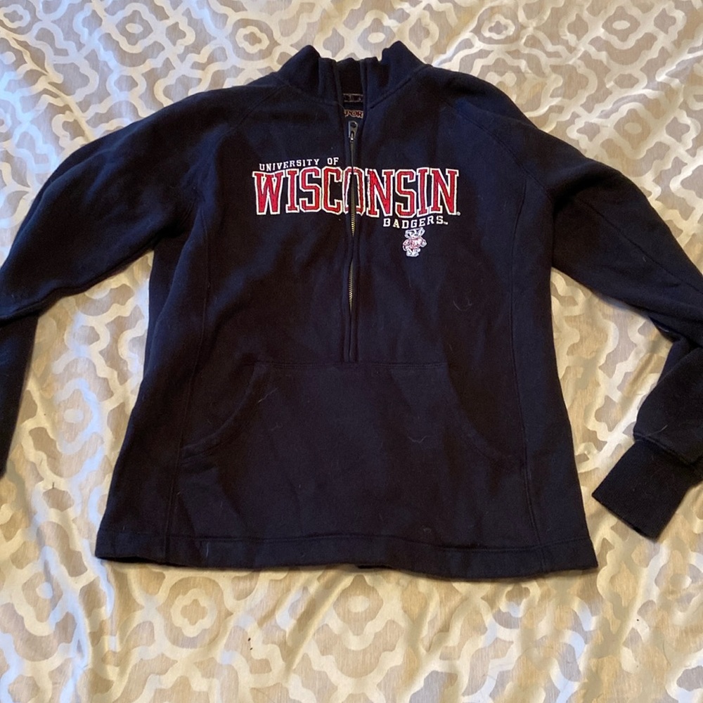 Wisconsin half zipped sweatshirt